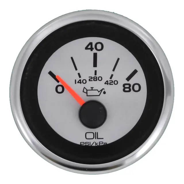 VEETHREE Oljetrykksmåler 0-80 PSI Ø2" - Argent 
