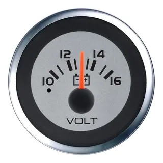 VEETHREE Voltmeter 8-18 Volt &#216;2&quot; - Argent - u/emballasje (bulk)
