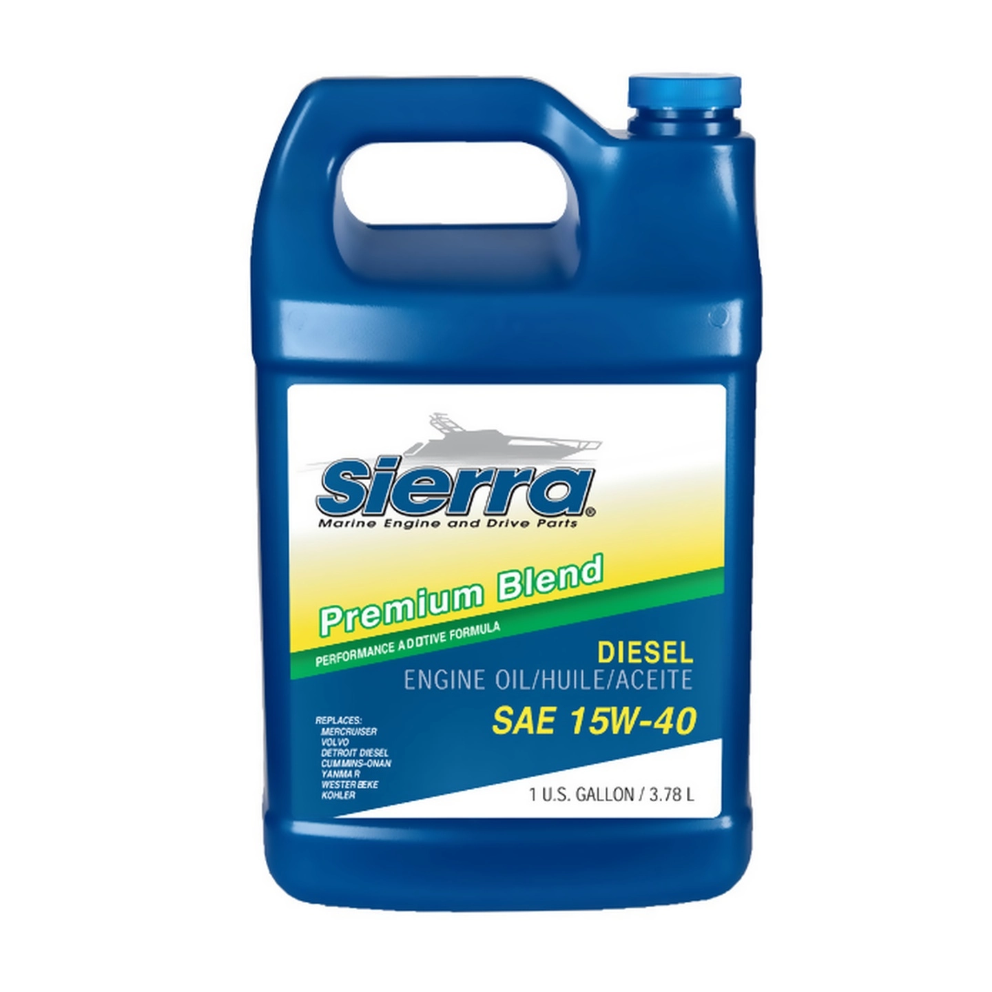 SIERRA 15W-40 Diesel, Volvo/Mercruiser 3,8  liters flaske