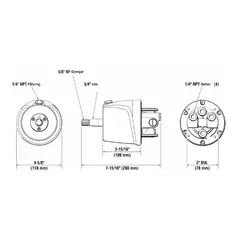 TELEFLEX Rattpumpe BayStar, 23cm3 HH4314-3 - Frontmontert