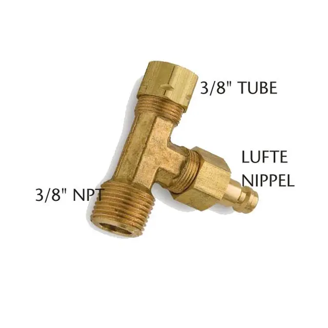 TELEFLEX Skjøtestykke m/luftenippel HF5518 (3/8" NPT + 3/8" Tube) - 2stk 