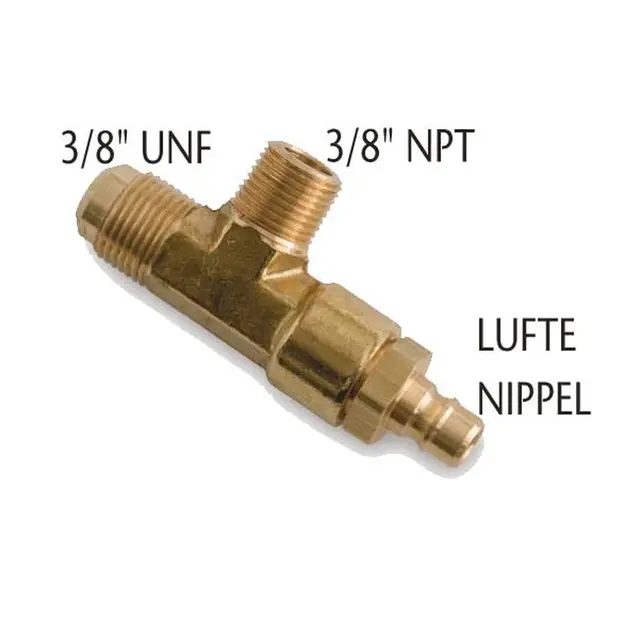 TELEFLEX Skjøtestykke m/luftenippel HF5519 (3/8" NPT + 3/8" UNF) - 2stk 
