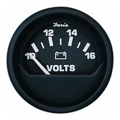 FARIA Voltmeter 10-16 Volt &#216;2&quot; - Sort