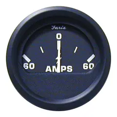 FARIA Amperemeter 60-0-60 amp. &#216;2&quot; - Sort