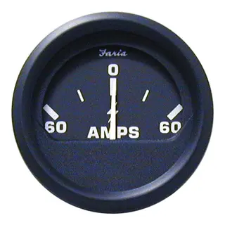 FARIA Amperemeter 60-0-60 amp. &#216;2&quot; - Sort