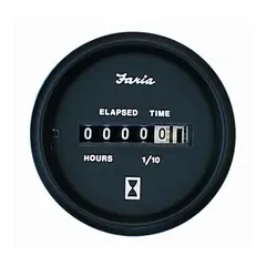 FARIA Timeteller 0-10.000 timer (12-32V) &#216;2&quot; - Sort