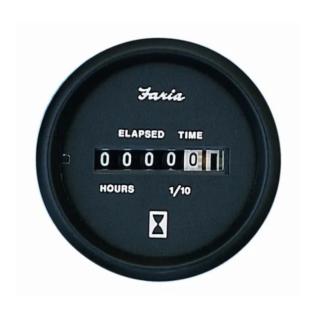 FARIA Timeteller 0-10.000 timer (12-32V) Ø2" - Sort 