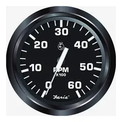 FARIA Turteller Bensin inboard 0-6000rpm &#216;3&quot; - Sort - Bensin inboard, I/O