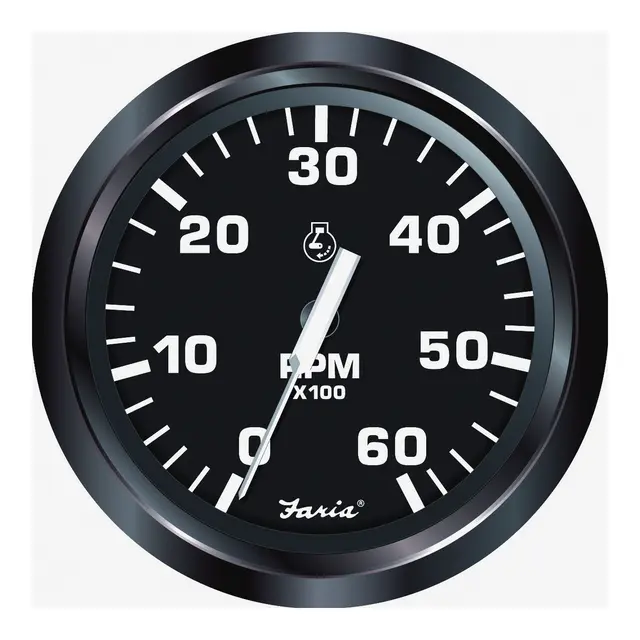 FARIA Turteller Bensin inboard 0-6000rpm Ø3" - Sort - Bensin inboard, I/O 