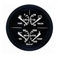 FARIA Kombiinstrument 4&quot; (4-i-ett) &#216;4&quot; - Sort