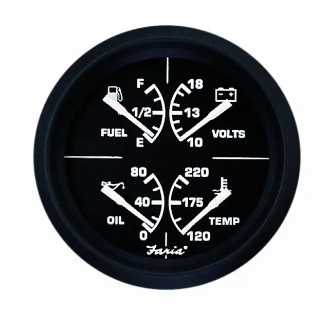 FARIA Kombiinstrument 4" (4-i-ett) Ø4" - Sort 
