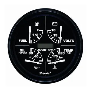 FARIA Kombiinstrument 5&quot; (5-i-ett) &#216;5&quot; - Sort
