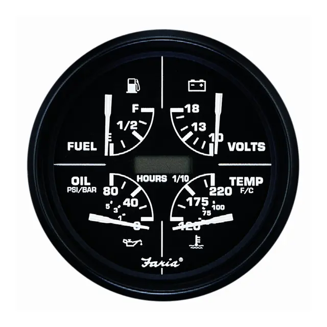 FARIA Kombiinstrument 5" (5-i-ett) Ø5" - Sort 