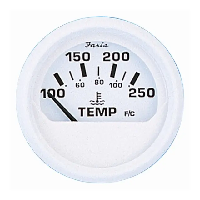 FARIA Vanntemp. måler Ø2" - Hvit - 40-120° C 