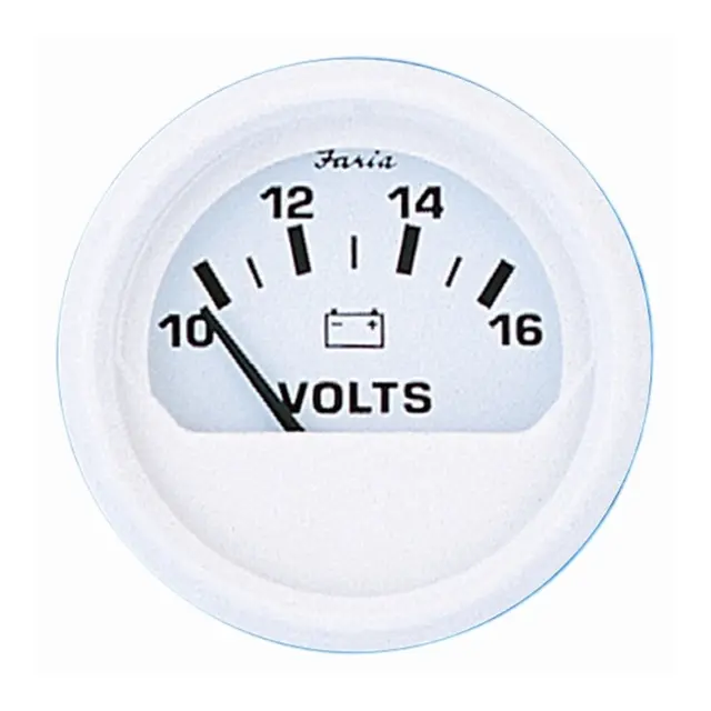 FARIA Voltmeter 10-16 Volt Ø2" - Hvit 