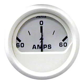 FARIA Amperemeter 60-0-60 amp. &#216;2&quot; - Hvit