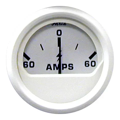 FARIA Amperemeter 60-0-60 amp. Ø2" - Hvit 