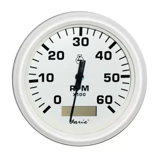 FARIA Turteller + Time Bens.inb. 0-6000r &#216;3&quot; - Hvit - Bensin inboard, I/O