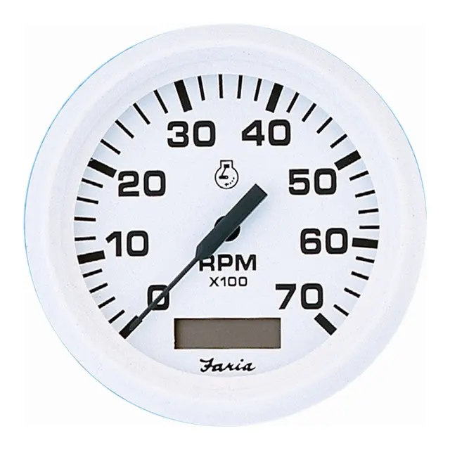 FARIA Turteller + Time Outboard 0-7000r Ø3" - Hvit - Alle påhengere 