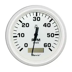 FARIA Turteller + Time Diesel 0-4000rpm &#216;3&quot; - Hvit - f.magn.sv.hjulf&#248;ler