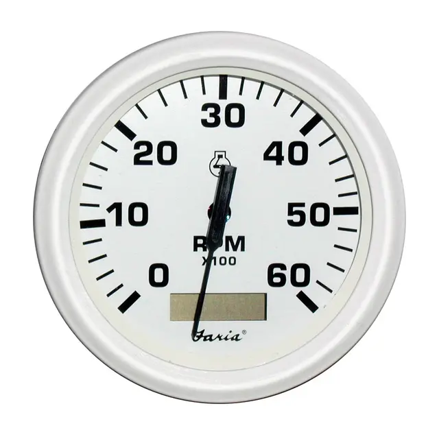 FARIA Turteller + Time Diesel 0-4000rpm Ø3" - Hvit - f.magn.sv.hjulføler 