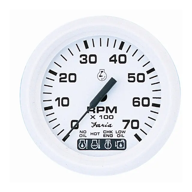 FARIA Turteller + OMC sys.chk 0-7000rpm Ø3" - Hvit - OMC System Check 