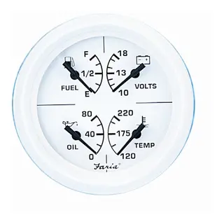 FARIA Kombiinstrument 4&quot; (4-i-ett) &#216;4&quot; - Hvit