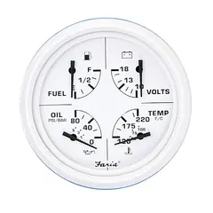 FARIA Kombiinstrument 5&quot; (4-i-ett) &#216;5&quot; - Hvit