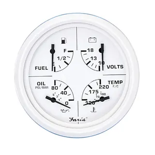 FARIA Kombiinstrument 5&quot; (4-i-ett) &#216;5&quot; - Hvit