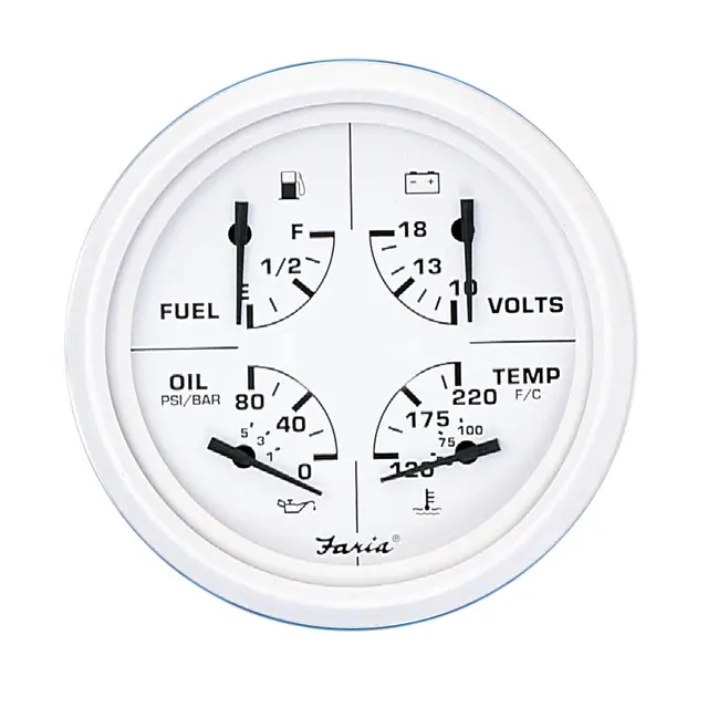 FARIA Kombiinstrument 5" (4-i-ett) Ø5" - Hvit 