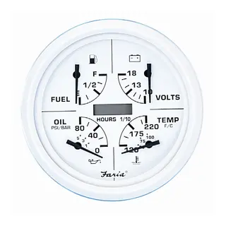 FARIA Kombiinstrument 5&quot; (5-i-ett) &#216;5&quot; - Hvit