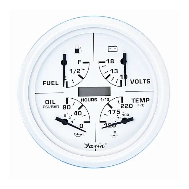 FARIA Kombiinstrument 5" (5-i-ett) Ø5" - Hvit 