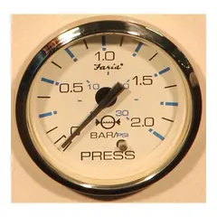 FARIA Vanntrykksm&#229;ler Outboard 0-2 BAR &#216;2&quot; - Hvit bl.ring