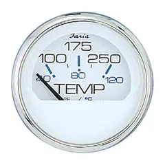 FARIA Vanntemp. m&#229;ler &#216;2&quot; - Hvit bl.ring - 40-120&#176; C