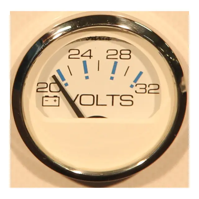 FARIA Voltmeter 20-32 Volt Ø2" - Hvit bl.ring 