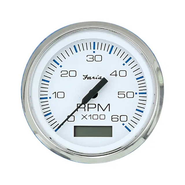FARIA Turteller + Time Bens.inb. 0-6000r Ø3" - Hvit bl.ring - Bensin inboard, I/O 