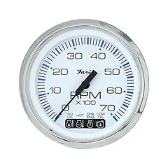 FARIA Turteller + OMC sys.chk 0-7000rpm &#216;3&quot; - Hvit bl.ring - OMC System Check