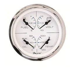 FARIA Kombiinstrument 5&quot; (5-i-ett) &#216;5&quot; - Hvit bl.ring