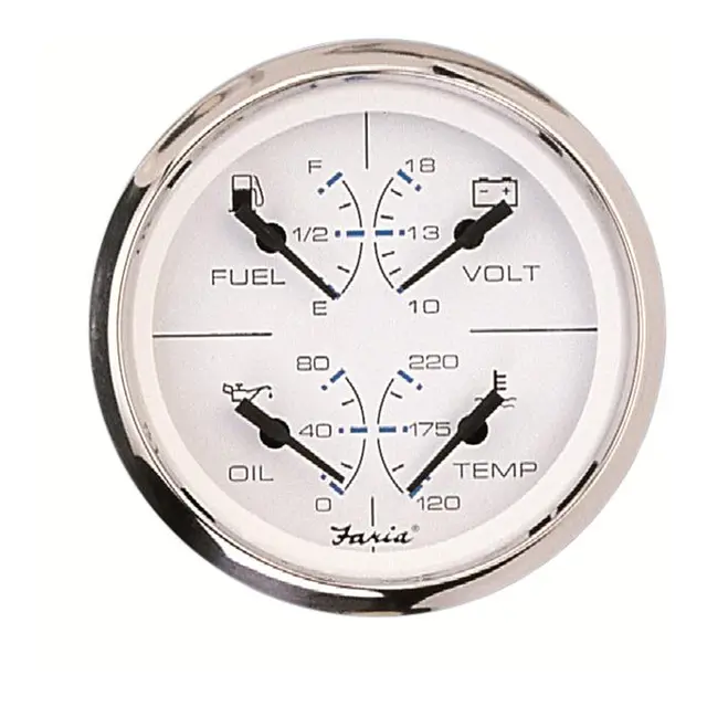 FARIA Kombiinstrument 5" (5-i-ett) Ø5" - Hvit bl.ring 