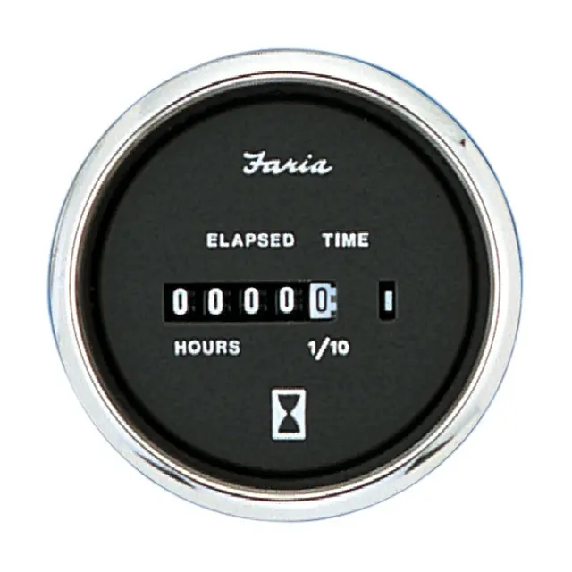 FARIA Timeteller 0-10.000 timer (12-32V) Ø2" - Sort bl.ring 