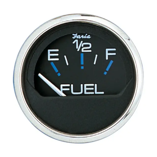 FARIA Tankmåler Drivstoff (EU std.) Ø2" - Sort bl.ring - 10-180 Ohm(EU) 