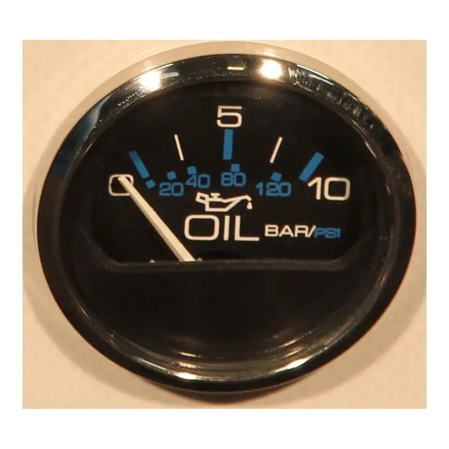 FARIA Oljetrykksmåler 0-10 BAR Ø2" - Sort bl.ring 