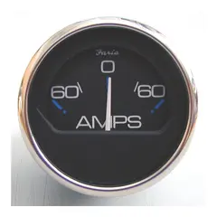 FARIA Amperemeter 60-0-60 amp. &#216;2&quot; - Sort bl.ring