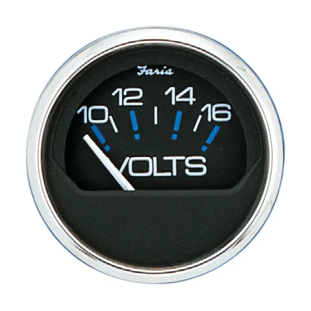 FARIA Voltmeter 20-32 Volt Ø2" - Sort bl.ring 