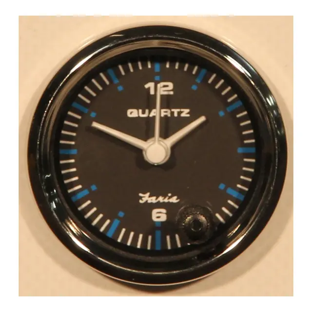 FARIA Klokke Quartz Analog Ø2" - Sort bl.ring 