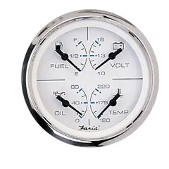 FARIA Kombiinstrument 4&quot; (4-i-ett) &#216;4&quot; - Sort bl.ring