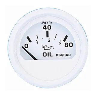 FARIA Oljetrykkm&#229;ler 0-80 PSI &#216;2&quot; - Hvit