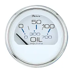 FARIA Oljetrykksm&#229;ler 0-100 PSI &#216;2&quot; - Hvit bl.ring