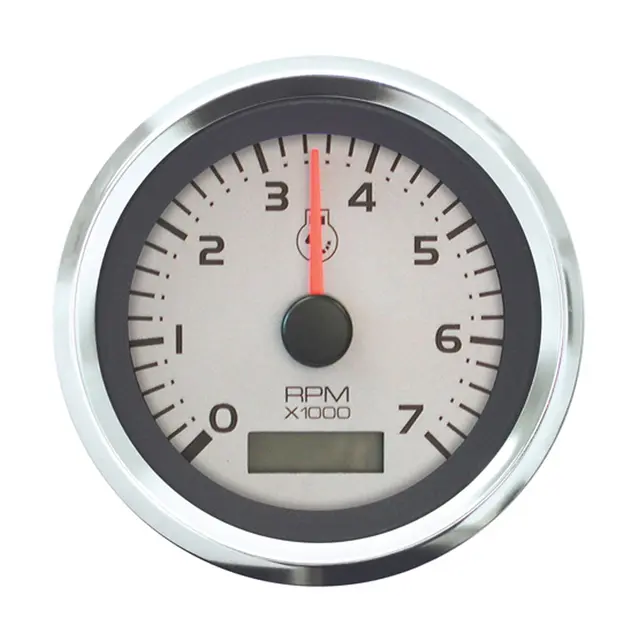 VEETHREE Turteller + Time Bensin 0-7000r Ø3" - Argent - Outboard/Inboard (bulk) 