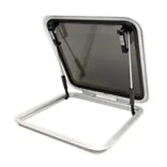 BOMAR Dekksluke Sort 560 x 560 # 1039s - sort aluram, sotet akrylglass